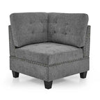 Grey 116  L-Shaped 6-Seat Sofa with Chairs and Storage