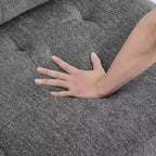 Grey 116  L-Shaped 6-Seat Sofa with Chairs and Storage