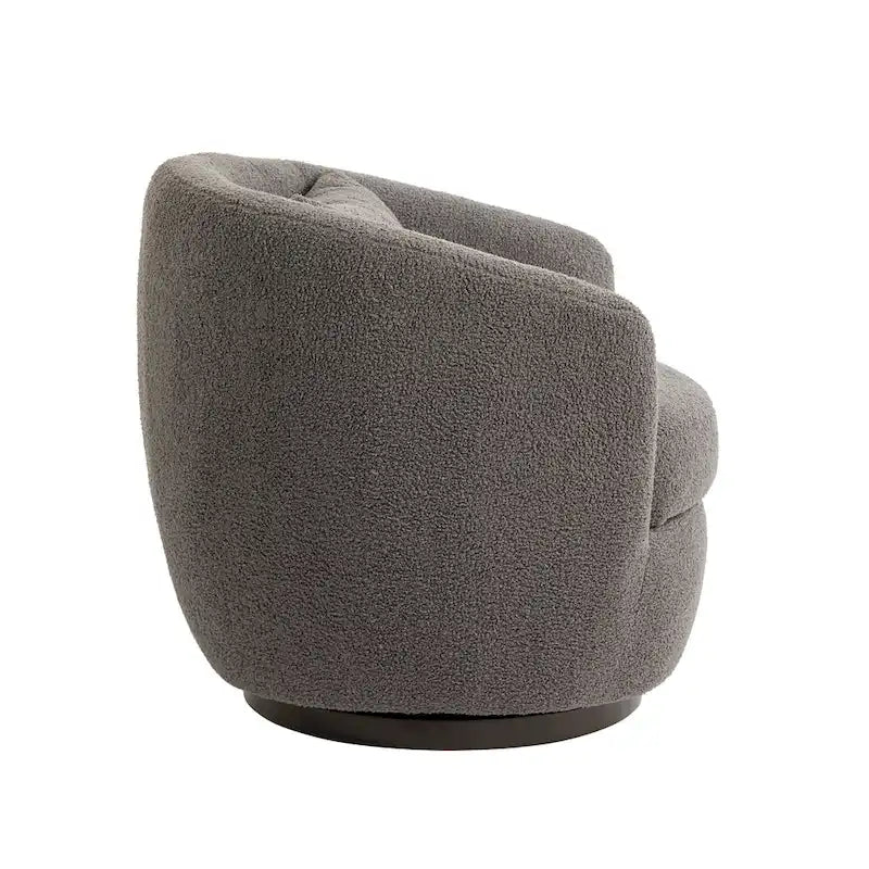Grey 37.2  Swivel Barrel Chair with Storage
