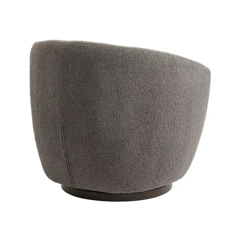 Grey 37.2  Swivel Barrel Chair with Storage