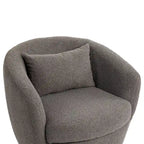 Grey 37.2  Swivel Barrel Chair with Storage