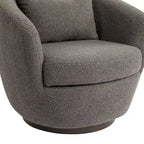 Grey 37.2  Swivel Barrel Chair with Storage