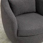 Grey 37.2  Swivel Barrel Chair with Storage