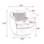 Grey 37.2  Swivel Barrel Chair with Storage