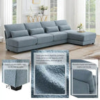 Blue 120  L-Shaped 4-Seat Sectional Sofa