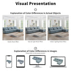 Blue 120  L-Shaped 4-Seat Sectional Sofa