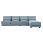 Blue 120  L-Shaped 4-Seat Sectional Sofa
