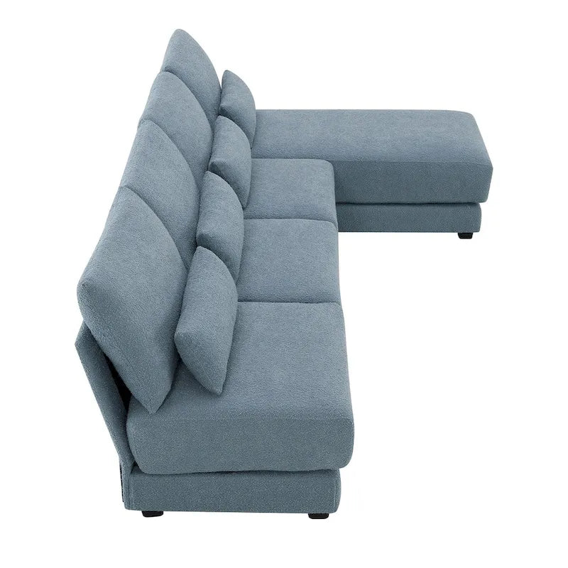 Blue 120  L-Shaped 4-Seat Sectional Sofa