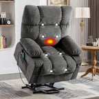 Blue Power Lift Recliner with Heat, Massage & USB Ports