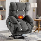 Blue Power Lift Recliner with Heat, Massage & USB Ports