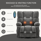 Blue Power Lift Recliner with Heat, Massage & USB Ports