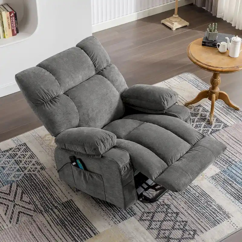 Blue Power Lift Recliner with Heat, Massage & USB Ports