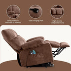 Blue Power Lift Recliner with Heat, Massage & USB Ports