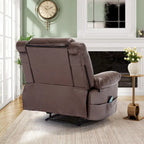 Brown Manual Leather Massage Recliner with 8-Point Vibration, Lumbar Heating, and Multi-Reclining Options