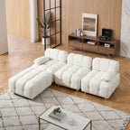 90.6  Foldable 3 Seater Sofa with Chaise, Waterproof, Stain-Resistant, and Cat Scratch-Proof