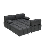 90.6  Foldable 3 Seater Sofa with Chaise, Waterproof, Stain-Resistant, and Cat Scratch-Proof