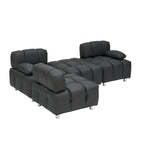 90.6  Foldable 3 Seater Sofa with Chaise, Waterproof, Stain-Resistant, and Cat Scratch-Proof