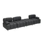 90.6  Foldable 3 Seater Sofa with Chaise, Waterproof, Stain-Resistant, and Cat Scratch-Proof
