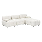 90.6  Foldable 3 Seater Sofa with Chaise, Waterproof, Stain-Resistant, and Cat Scratch-Proof