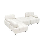 90.6  Foldable 3 Seater Sofa with Chaise, Waterproof, Stain-Resistant, and Cat Scratch-Proof