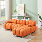 90.6  Foldable 3 Seater Sofa with Chaise, Waterproof, Stain-Resistant, and Cat Scratch-Proof