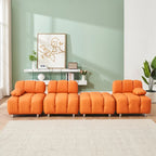 90.6  Foldable 3 Seater Sofa with Chaise, Waterproof, Stain-Resistant, and Cat Scratch-Proof