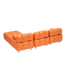90.6  Foldable 3 Seater Sofa with Chaise, Waterproof, Stain-Resistant, and Cat Scratch-Proof