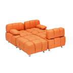 90.6  Foldable 3 Seater Sofa with Chaise, Waterproof, Stain-Resistant, and Cat Scratch-Proof