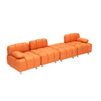 90.6  Foldable 3 Seater Sofa with Chaise, Waterproof, Stain-Resistant, and Cat Scratch-Proof