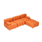 90.6  Foldable 3 Seater Sofa with Chaise, Waterproof, Stain-Resistant, and Cat Scratch-Proof