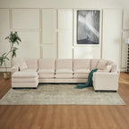 White 118.1  Luxurious U-Shaped 6-Seater Sofa