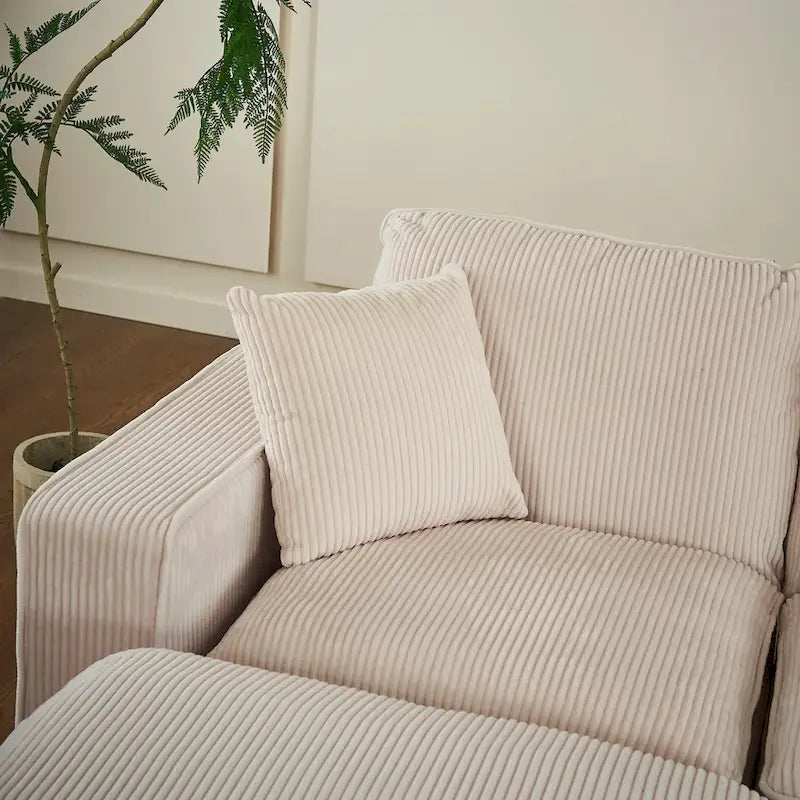 White 118.1  Luxurious U-Shaped 6-Seater Sofa