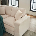White 118.1  Luxurious U-Shaped 6-Seater Sofa