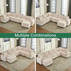 White 118.1  Luxurious U-Shaped 6-Seater Sofa