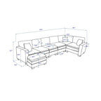 White 118.1  Luxurious U-Shaped 6-Seater Sofa