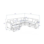 White 118.1  Luxurious U-Shaped 6-Seater Sofa