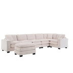 White 118.1  Luxurious U-Shaped 6-Seater Sofa