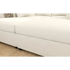 White 123  U-Shaped Modular 4 Seater Sectional Sofa with Storage Ottomans, Easy Assembly and Transport