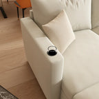 White 123  U-Shaped Modular 4 Seater Sectional Sofa with Storage Ottomans, Easy Assembly and Transport