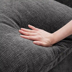 Black 84  Modular Chenille 5-Seat Corner Sectional Sofa Set with 2 Pillows, Ideal for Living Room or Apartment Use