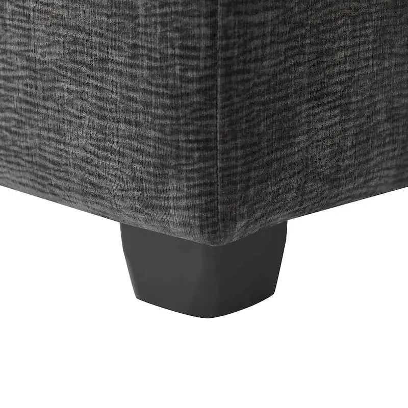 Black 84  Modular Chenille 5-Seat Corner Sectional Sofa Set with 2 Pillows, Ideal for Living Room or Apartment Use