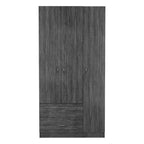 18.5  Modern Three-door Armoire with Hanging Rod, Four Interior Shelves and Two Bottom Drawers