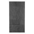 18.5  Modern Three-door Armoire with Hanging Rod, Four Interior Shelves and Two Bottom Drawers