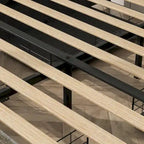 Dark Gray Queen Size Platform Bed with 4 Storage Drawers, USB & LED Lights