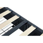 Dark Gray Queen Size Platform Bed with 4 Storage Drawers, USB & LED Lights