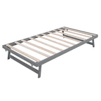 Modern Full Size Pine Wood Platform Bed with Adjustable Trundle