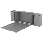 Gray Full Size Murphy Bed with Shelves, Cabinets, and USB Charging Ports