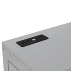 Gray Full Size Murphy Bed with Shelves, Cabinets, and USB Charging Ports