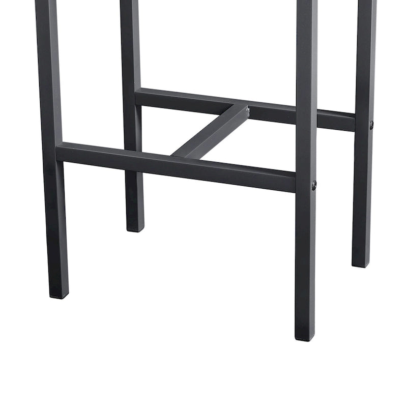 Rustic Style 5-Piece Dining Set with Rectangular Table and 4 High Stools Dining Chairs