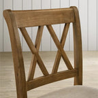 5-Piece Wooden Counter Height Dining Table Set with Cross Pedestal Table Base and 4 Cross Back Chairs